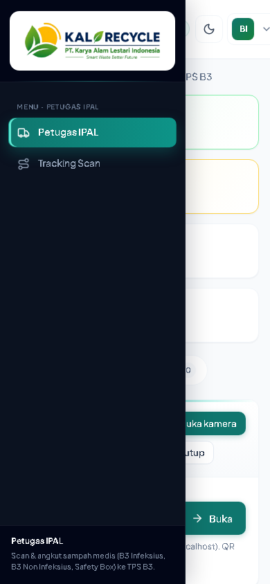 Screenshot mobile workstation IPAL — real app